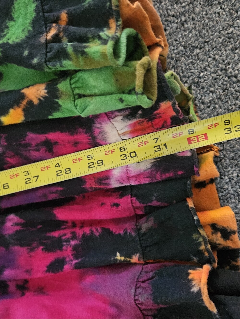 Muzer Ruffled Tier Tie Dyed Maxi Skirt Size Small - Picture 6 of 6